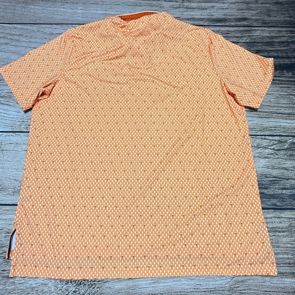 RLX Ralph Lauren Golf Polo Shirt Mens XL Orange Tee AOP Print Performance - Picture 3 of 7